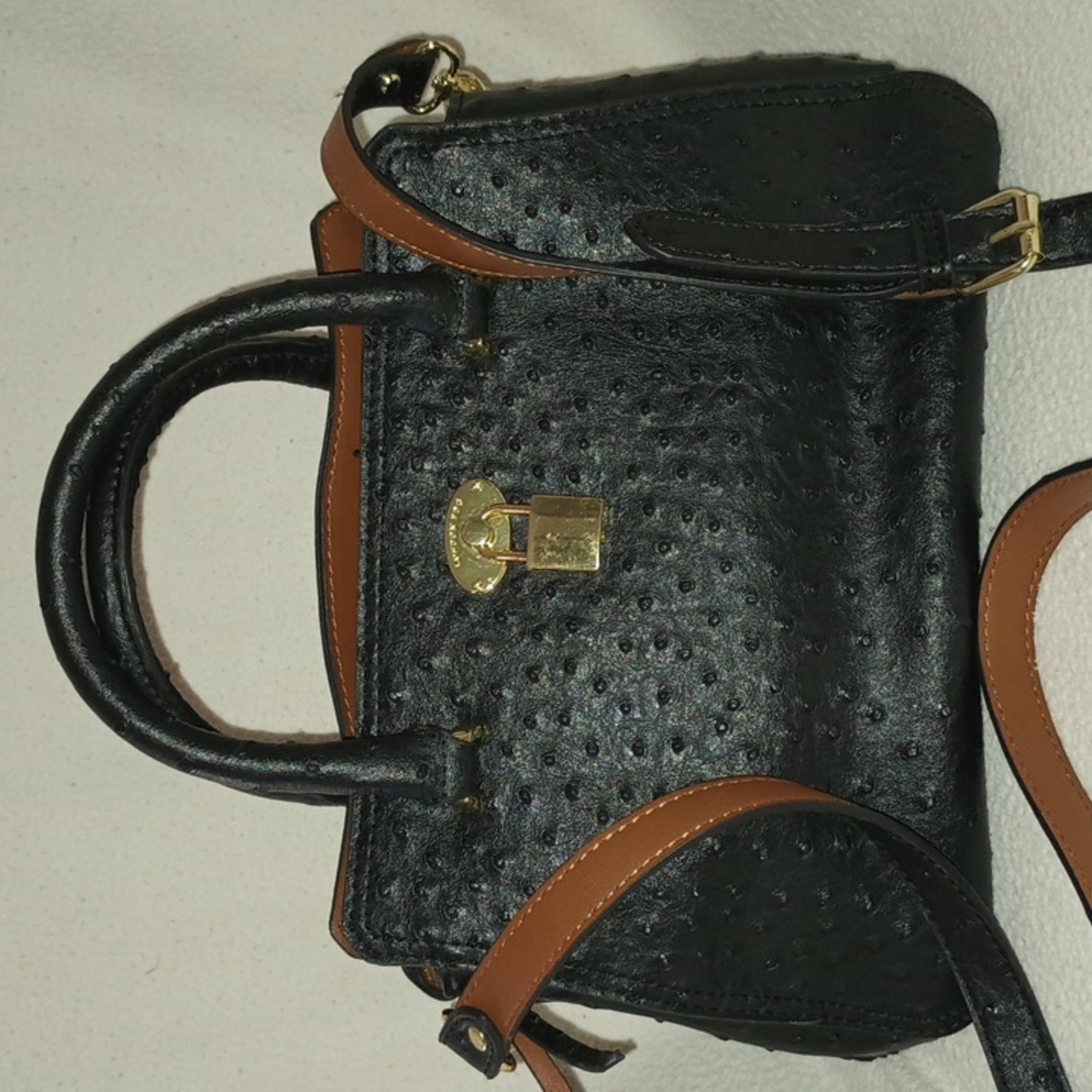 London Fog Black and Brown Crossbody